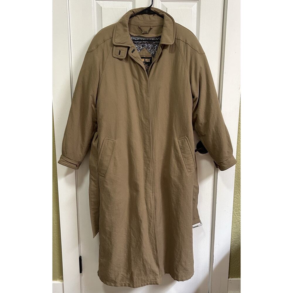 Gore Tex by Apparel Technologies Belted Long Women's Khaki Trench Jacket Coat 10
